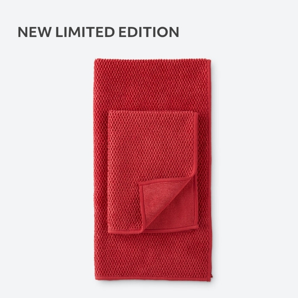 Norwex Diamond Textured Kitchen Towel & Cloth Set - Cranberry